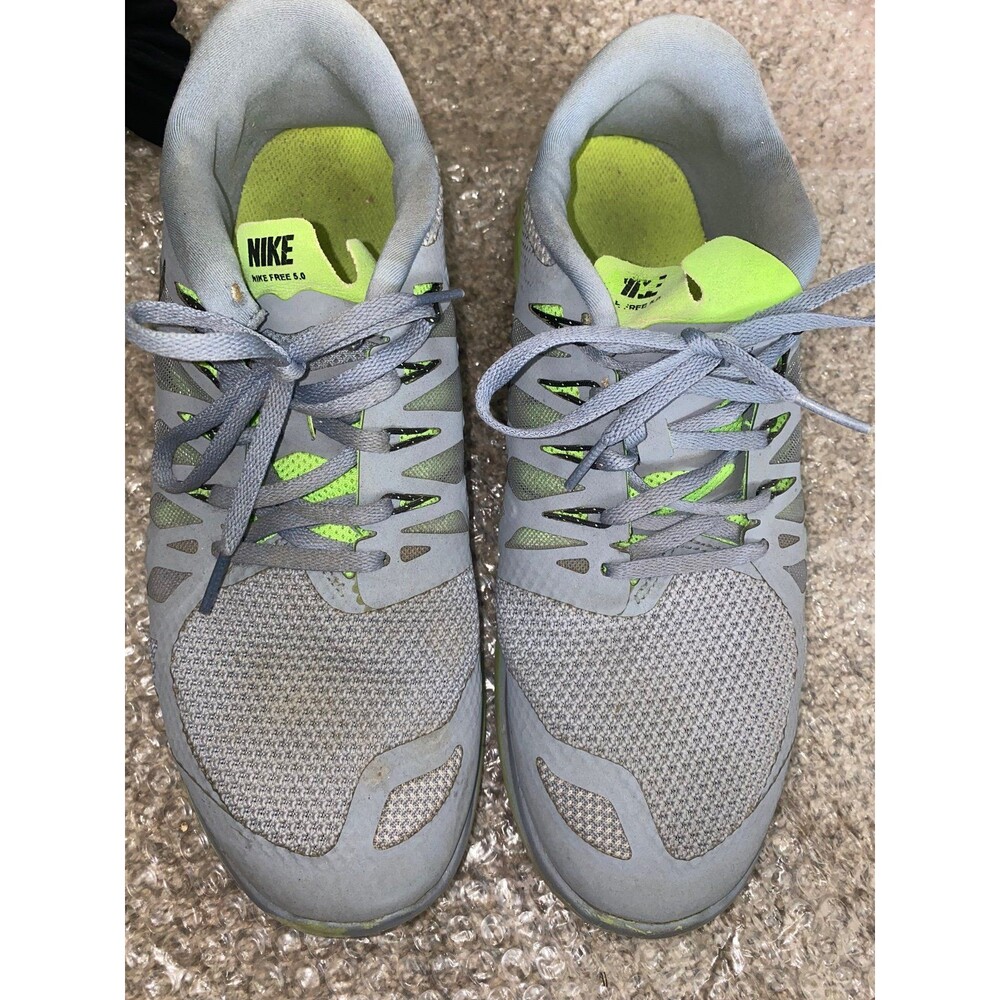 Nike Mens Free 5.0 642198-003 Gray Running Shoes Lace Up Low Top US Sz 10.5